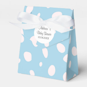 Blue & White Polka Dots Baby Shower Favor Boxes