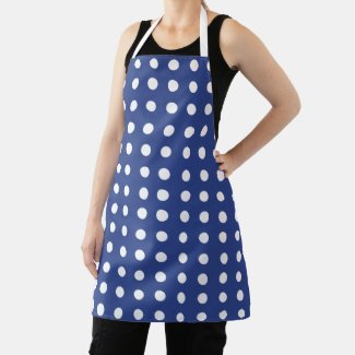 Blue White Polka Dots Baker