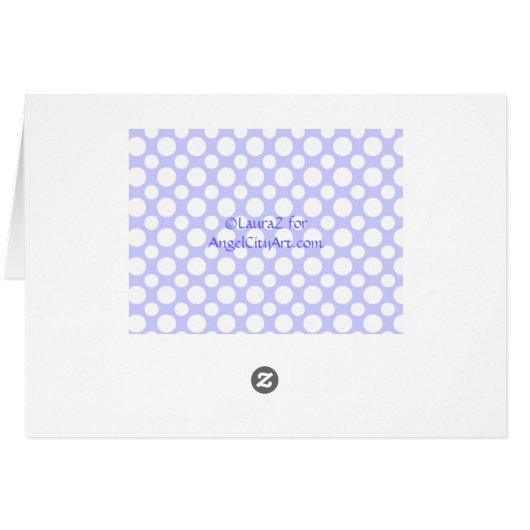 Blue White Polka Dots Blank Card (Back Horizontal)