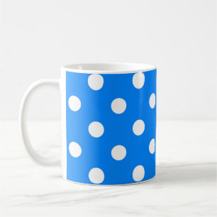 Blue White Polka Dots Design Coffee Mug