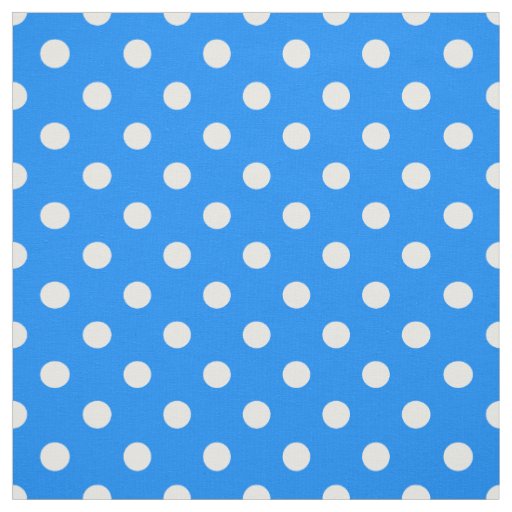 Blue White Polka Dots Textile Fabric