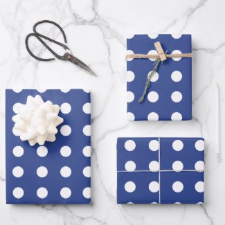 Blue White Polka Dots