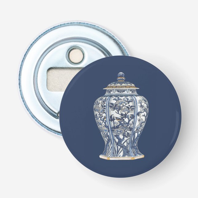 Blue & White Porcelain Vase by Vision Studio Bottle Opener (Front)