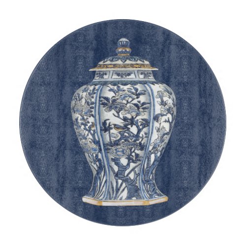 Blue  White Porcelain Vase by Vision Studio Cutting Board