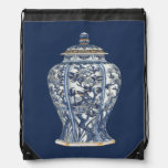 Blue &amp; White Porcelain Vase by Vision Studio Drawstring Bag