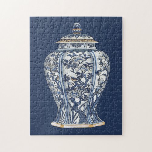 Blue  White Porcelain Vase by Vision Studio Jigsaw Puzzle