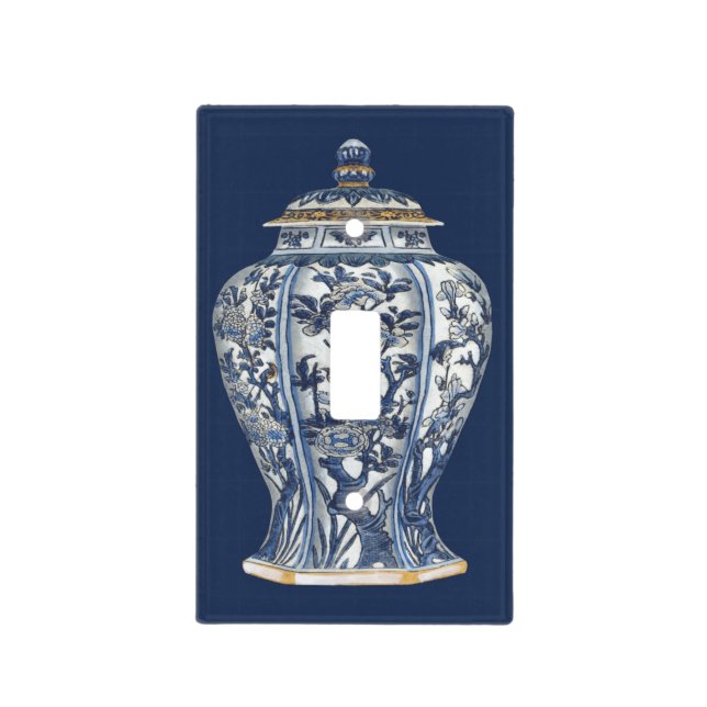 Blue & White Porcelain Vase by Vision Studio Light Switch Cover (Front)