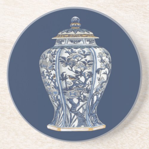 Blue  White Porcelain Vase by Vision Studio Sandstone Coaster