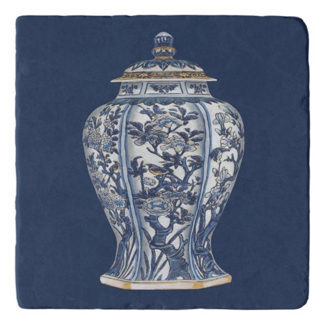 Blue & White Porcelain Vase by Vision Studio Trivet (Front)