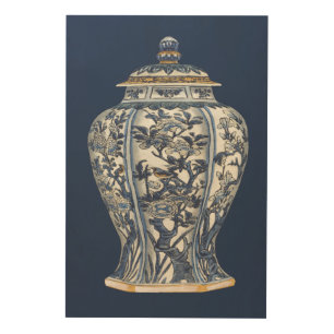 Blue & White Porcelain Vase by Vision Studio Wood Wall Art