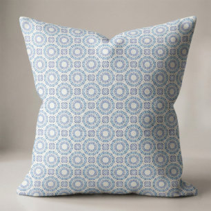 Blue White Portuguese Azulejo Mediterranean Tile Fabric