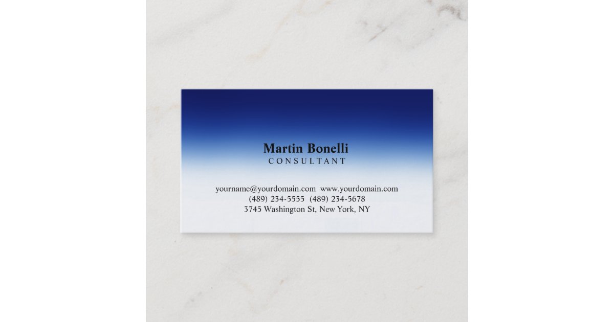 Blue White Professional Consultant Business Card | Zazzle