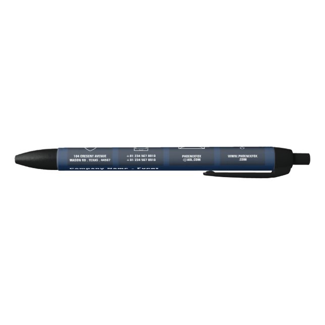 Blue & White Professional Icon, Company/Event Pen (Bottom)