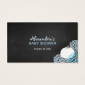 Blue White Pumpkin baby shower raffle tickets (Back)