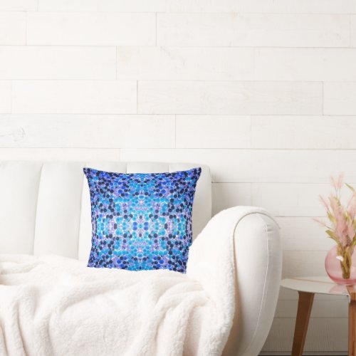 Blue White Purple String of Pearls Throw Pillow