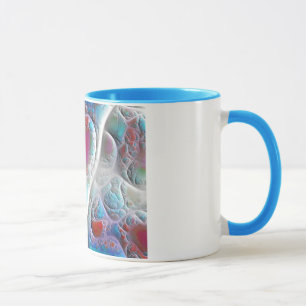 Blue & White Quilt - Magenta & Aqua Delight Mug