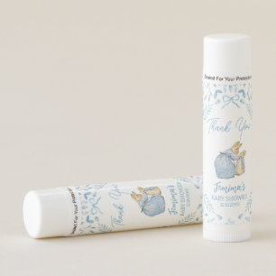 Blue White Rabbit Baby Shower Lip Balm
