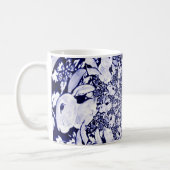 Blue & White Rabbit Bunny Hare Fractal Monogram Coffee Mug (Left)