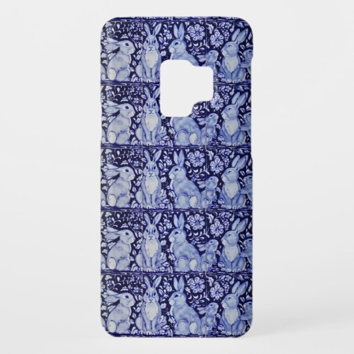 Blue White Rabbit Family Floral Pattern Case_Mate Samsung Galaxy S9 Case
