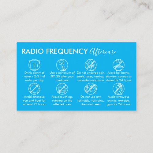 Blue White Radio Frequency Skin Tighten Aftercare Business Card