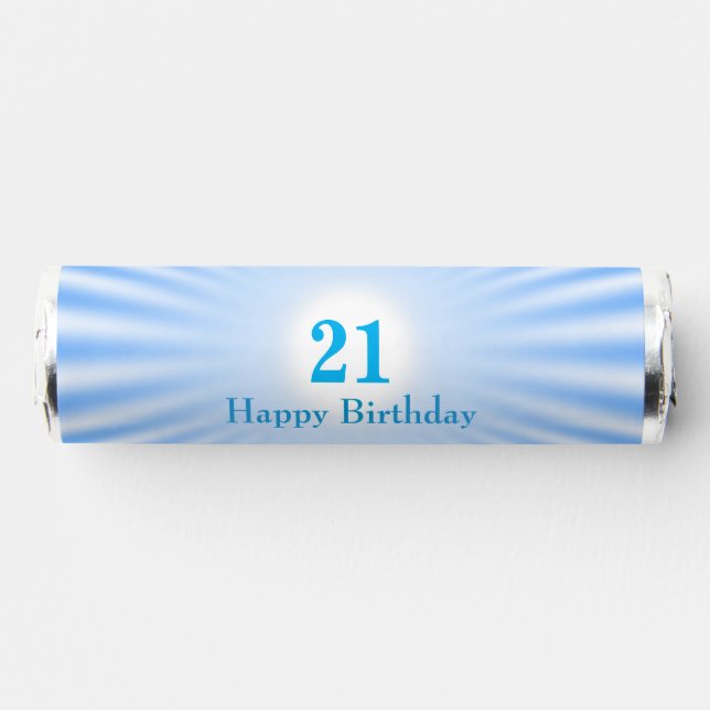 Blue & White Rays Birthday Party Breath Savers® Mints (Front)