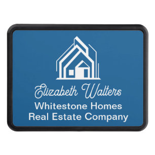 Blue White Real Estate Company Customized Realtor Hitch Cover