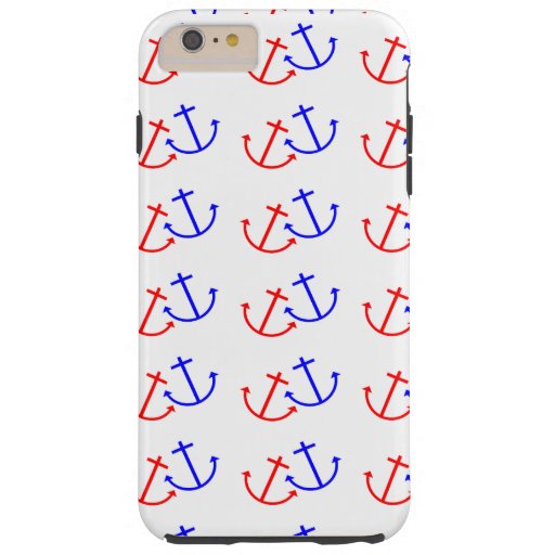 Blue White Red Anchors Pattern Tough iPhone 6 Plus Case