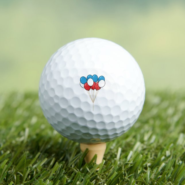 Blue White Red Patriotic Balloons Golf Balls (Insitu Tee)