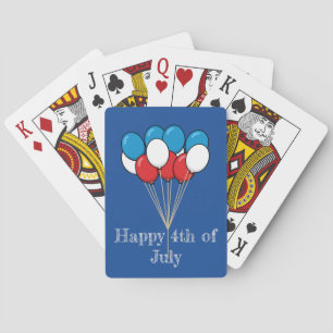 Blue White Red Patriotic Balloons   Personalize Poker Cards
