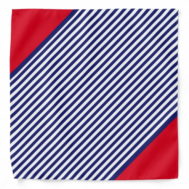  Blue White & Red Sailor Collar Bandana (Front)