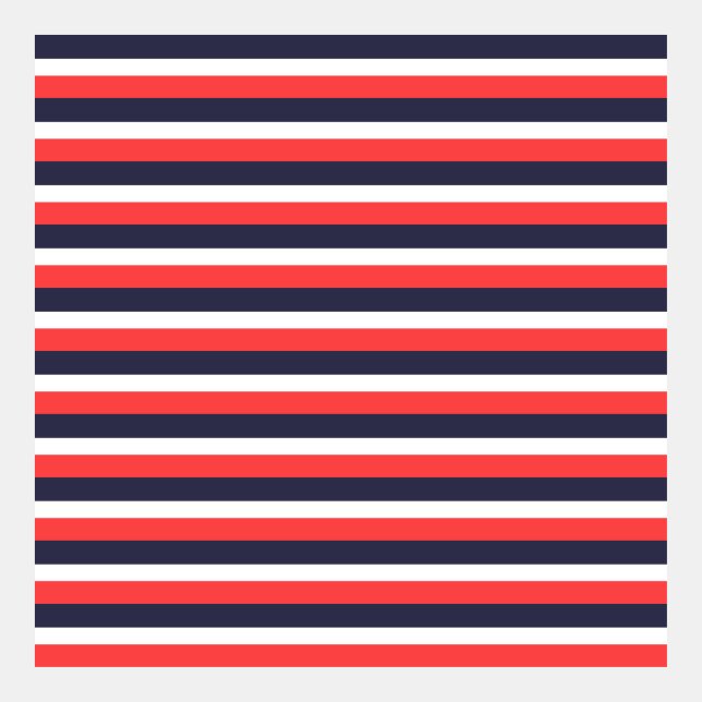 Blue White Red Striped Pattern (Front)