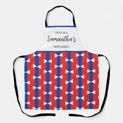 BLUE WHITE RED STRIPES AMERICA FLAG 4TH OF JULY AP APRON