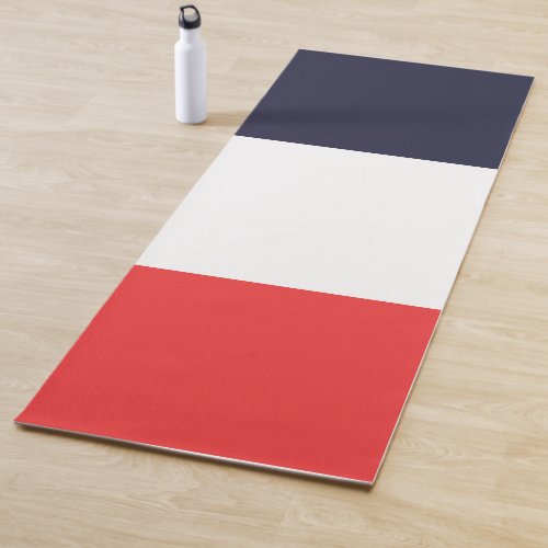 Blue White  Red Stripes Striped Design Yoga Mat
