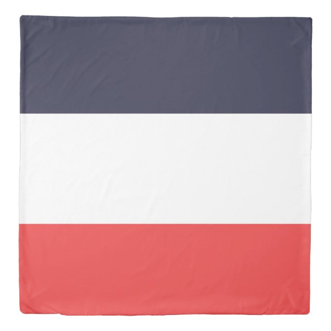 Blue White & Red Stripes Striped Duvet Cover (Front)