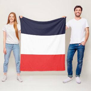 Blue White & Red Stripes Striped Fleece Blanket