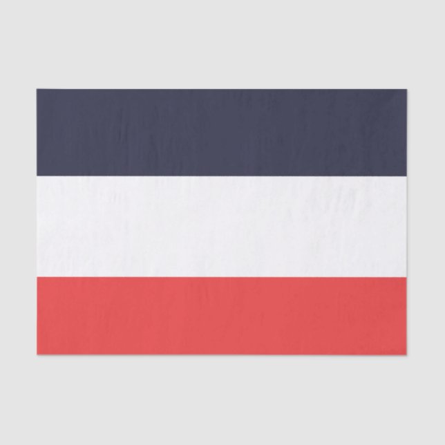 Blue White & Red Stripes Striped Tissue Paper (Front)