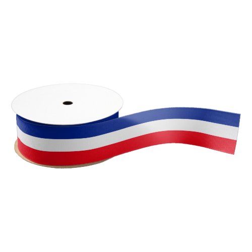 Blue White Red Tricolor French Flag 15 Inch Grosgrain Ribbon