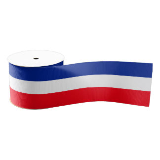 Blue White Red Tricolor French Flag 3 Inch Grosgrain Ribbon