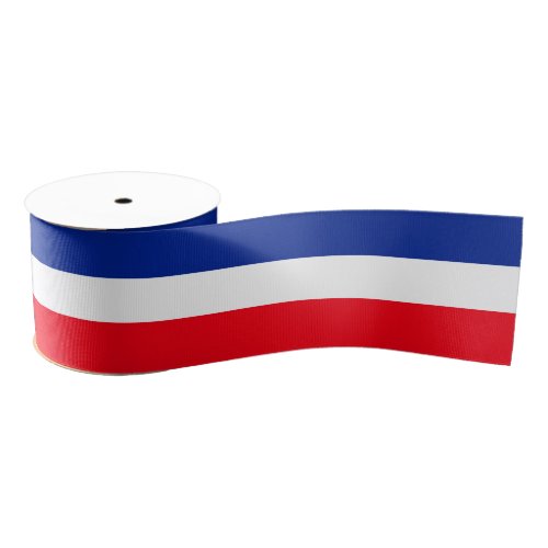 Blue White Red Tricolor French Flag 3 Inch Grosgrain Ribbon