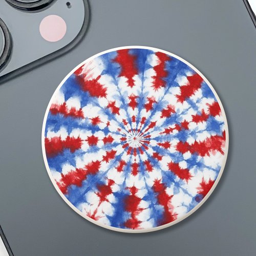 Blue white red USA American flag colors tie dye PopSocket