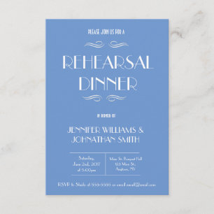 Blue & White Rehearsal Dinner Invitations