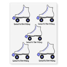 Blue & White Roller Skate Temporary Tattoos