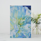 Blue white romantic peony watercolor painting (Standing Front)