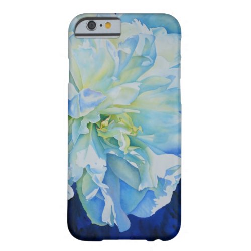 Blue white romantic peony watercolor painting  barely there iPhone 6 case