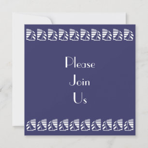 Blue White Sailboats Nautical Custom Invitations