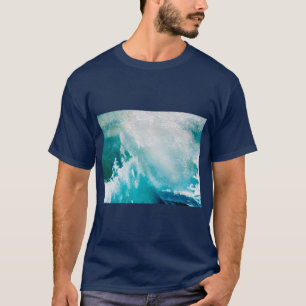 BLUE WHITE SEA WAVES IN THE STORM T-Shirt