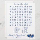Blue, White "Search for Love" Wordsearch Game (Front/Back)