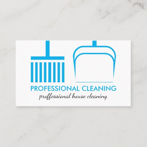 Blue White Services House Cleaning Business Card
