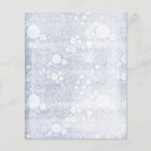 Blue  White Shabby Floral Scrapbook Paper