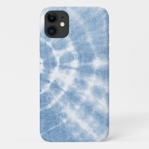 Blue White Shibori Tie Dye iPhone 11 Case